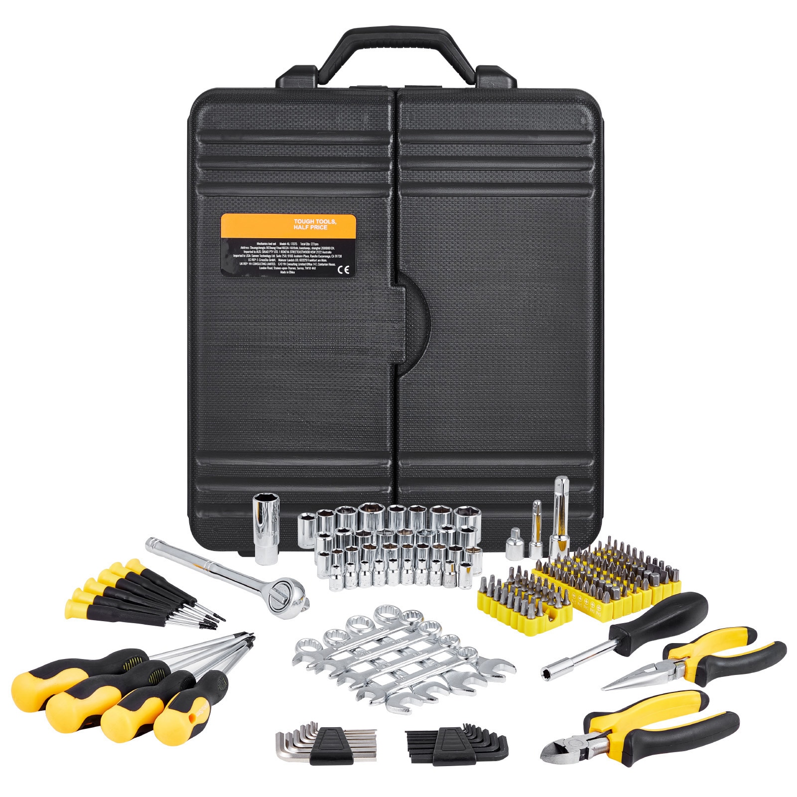 Comprehensive Mechanics Tool Set 221-piece Socket And Wrench Kit_voghion.com